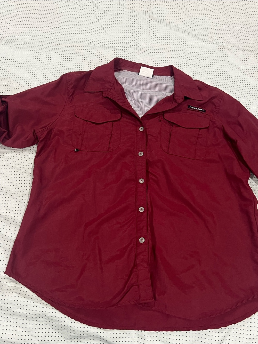 Men's Long-Sleeve Button-Down Shirt in Deep Red